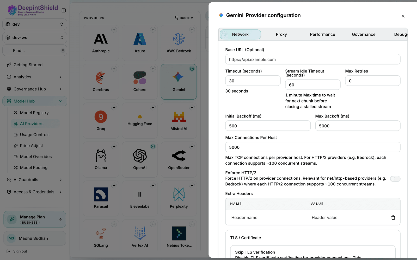 Retry Configuration Interface
