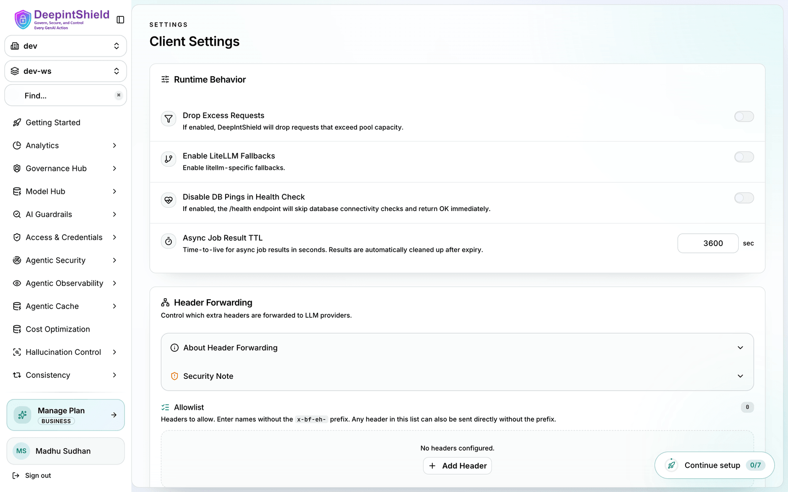 Configuration via UI